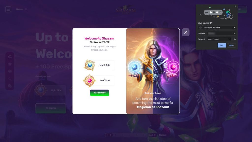 shazam casino account validation